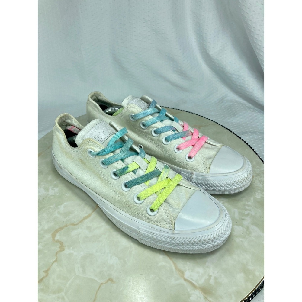 Converse Chuck Taylor Low Top Sneakers Womens Sz 7 White Streetwear Ombre Shoes